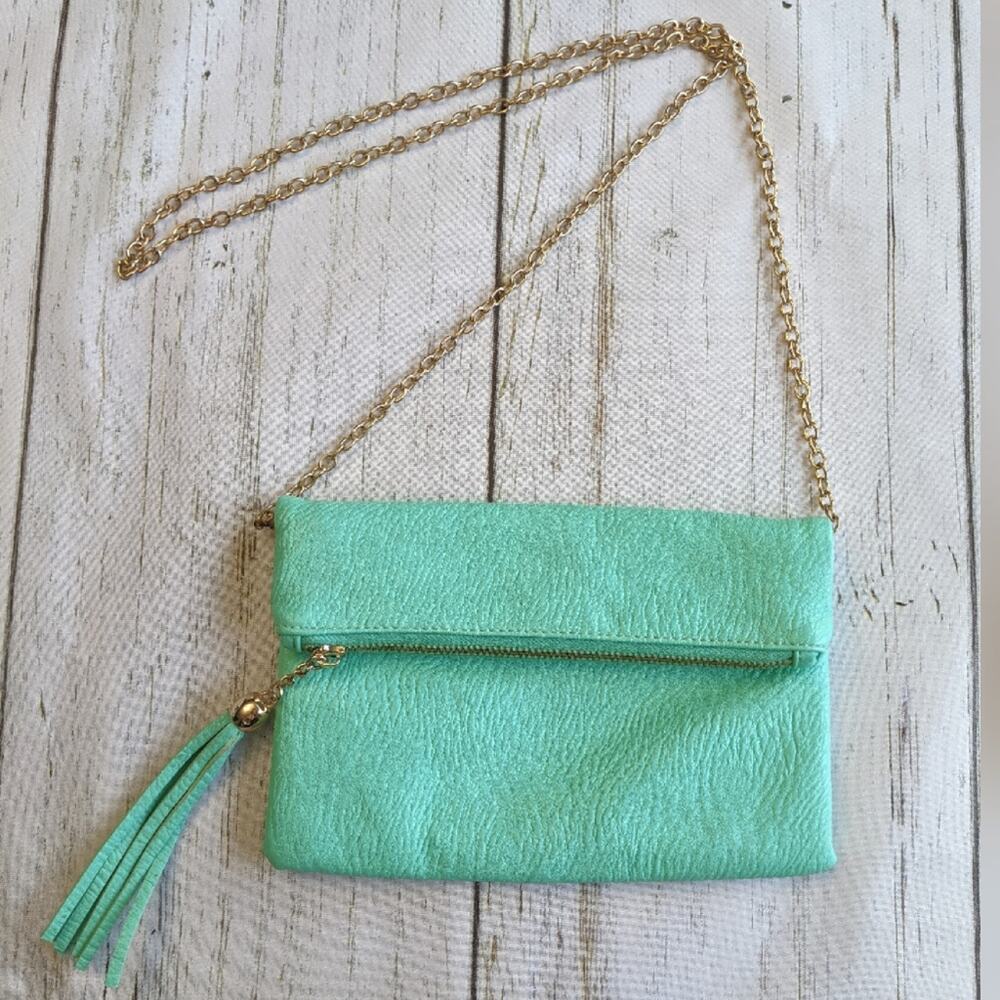 Street Level Faux Leather fold over crossbody bag